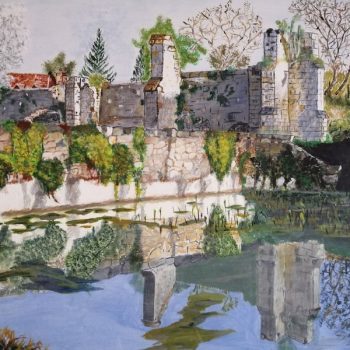 Dessin de l’ancien prieure Melz sur Seine 77 Dessin de l'ancien prieure Melz sur Seine 77